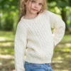 Kids Aran Sweater Merino Wool - Natural