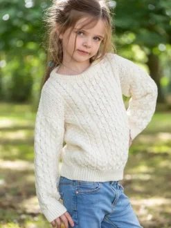Kids Aran Sweater Merino Wool - Natural
