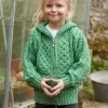 Kids Irish Hooded Cardigan Green