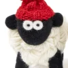 Knitted Sheep with Bobble Hat Red - Large