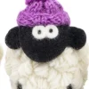 Knitted Sheep with Bobble Hat Lilac - Medium