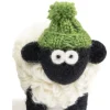 Knitted Sheep with Bobble Hat Green - Large
