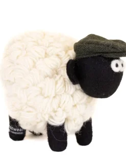 Knitted Sheep with Flat Cap - Green Medium
