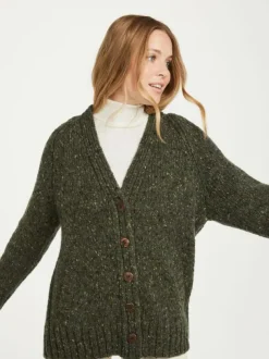 Ladies Donegal Cardigan Army