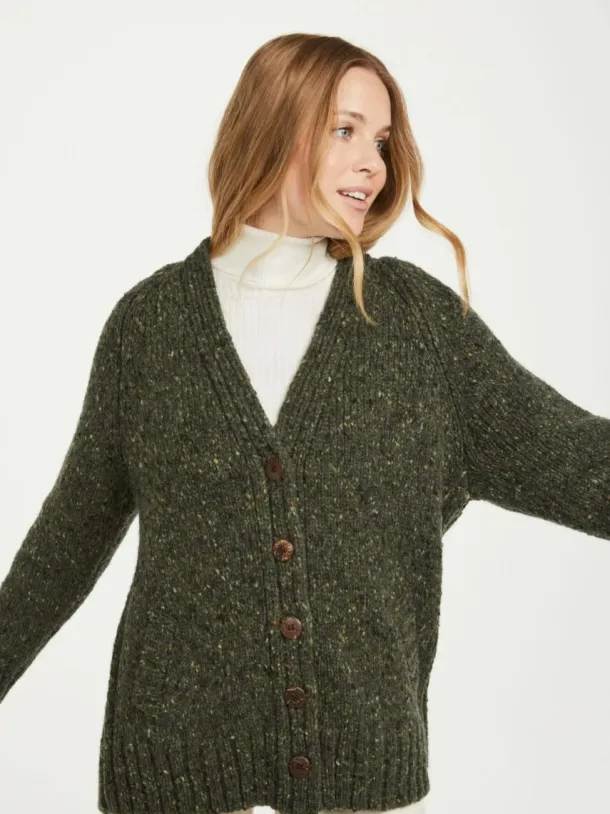 Ladies Donegal Cardigan Army