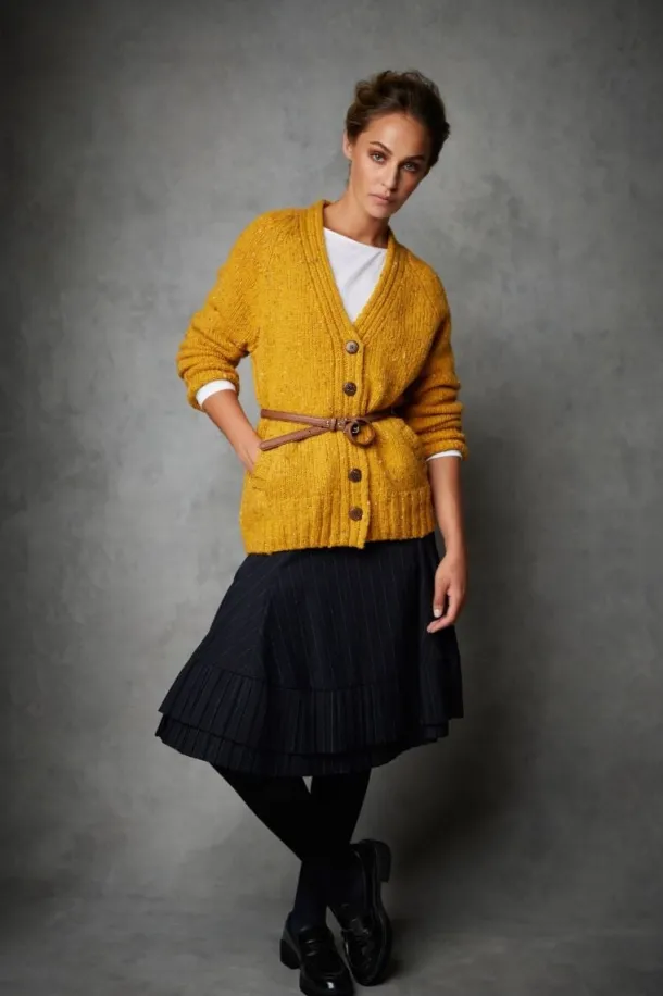 Ladies Donegal Cardigan Yellow