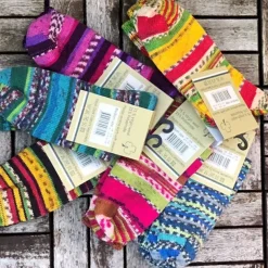Ladies Fair Isle Socks Blue/Purple