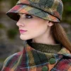 Ladies Flapper Cap Brown Yellow Red 321