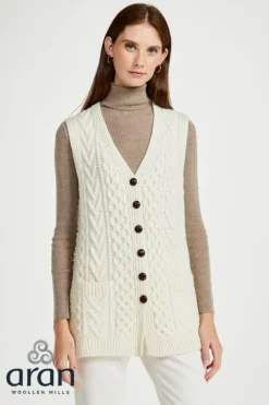 Ladies Handknit Buttoned Vest