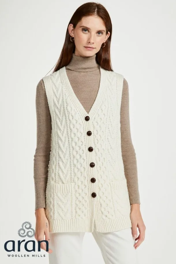 Ladies Handknit Buttoned Vest