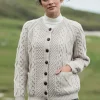 Ladies Handknit Cardigan Parsnip