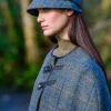 Ladies Irish Flapper Cap Green Brown Check Col: 782