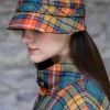 Ladies Irish Flapper Cap Orange Check Col: 60