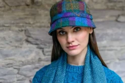 Ladies Irish Flapper Cap Blue Mix Col: 736