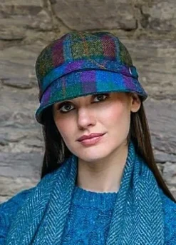 Ladies Irish Flapper Cap Blue Mix Col: 736