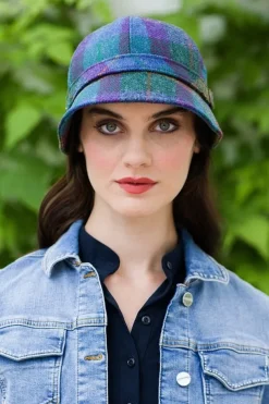 Ladies Irish Flapper Cap Blue Mix Col: 736