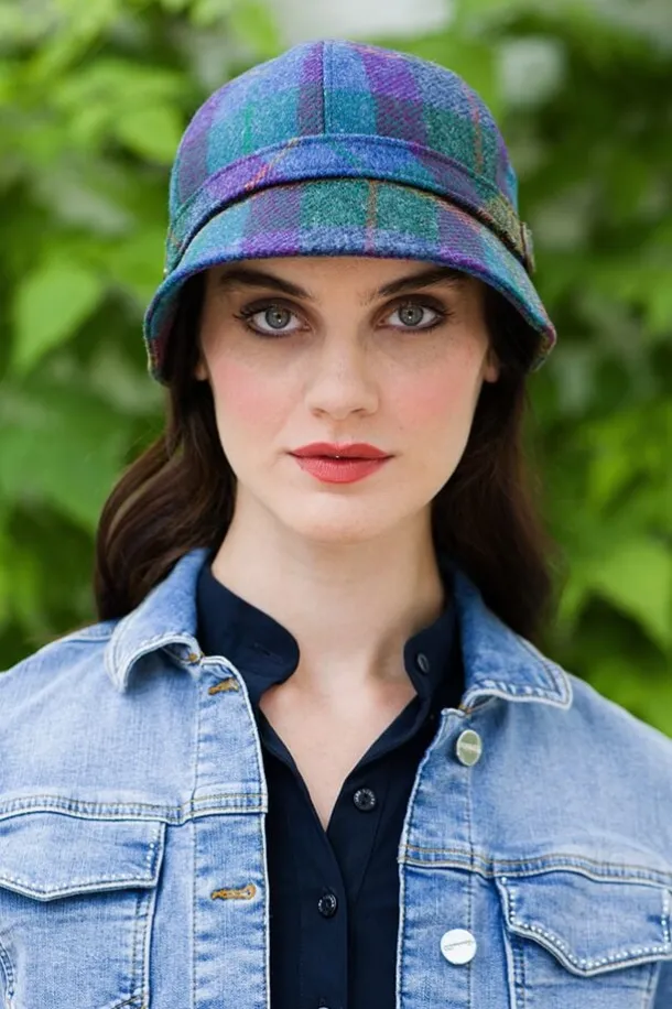 Ladies Irish Flapper Cap Blue Mix Col: 736