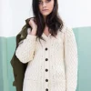 Ladies Long Aran boyfriend cardigan