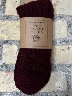 Ladies Luxury Blend Socks Burgundy