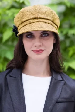 Ladies Newsboy Cap Mustard