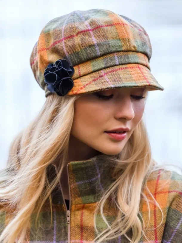 Ladies Newsboy Cap Yellow Mix col. 43