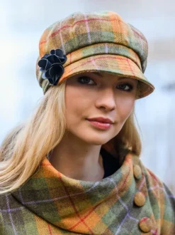 Ladies Newsboy Cap Yellow Mix col. 43