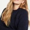 Ladies Roll Neck Raglan Crew Navy Fleck