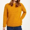 Ladies Roll Neck Raglan Crew Yellow