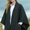 Ladies Tweed Cape Charcoal