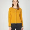 Ladies Wool and Cashmere Cardigan Golden Ochre