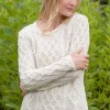 Lambay Lattice Cable Aran Sweater Natural