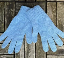 100% Lambswool Gloves Sky Blue - Ladies