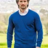 100% Lambswool Lightweight Crew Neck Ensign Blue