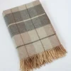 Lambswool Throw Beige Cream and Grey Col: 629