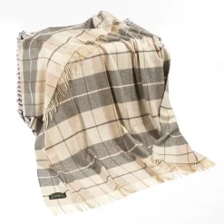 Lambswool Throw Beige Cream and Grey Col: 629