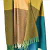 Lambswool Throw Blue Green Mustard Col. 612