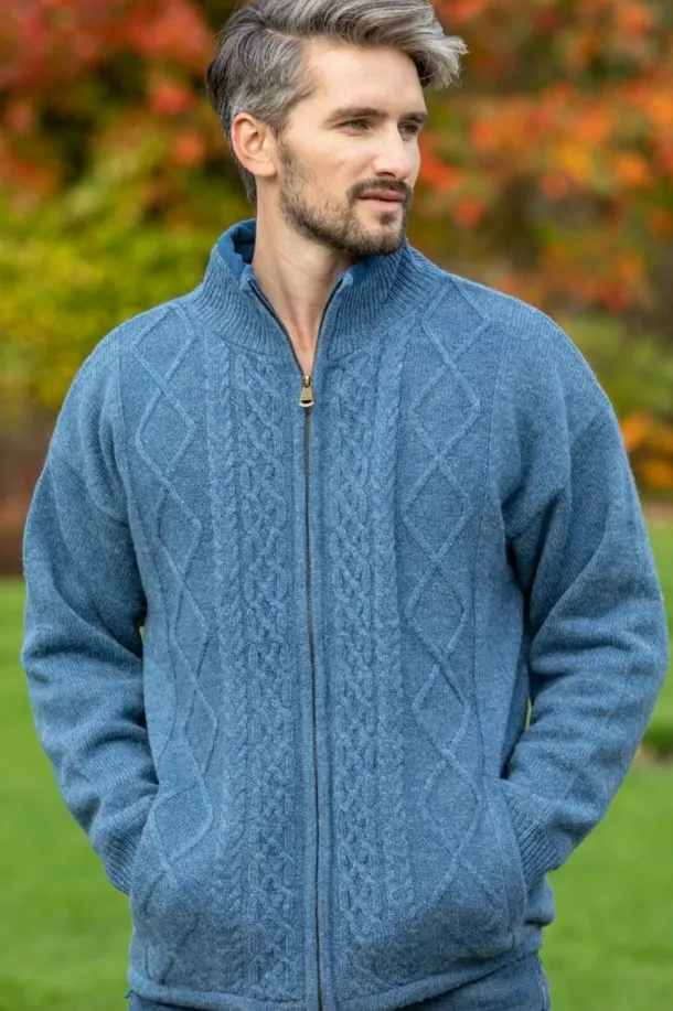 Lined Shetland Jacket Blue