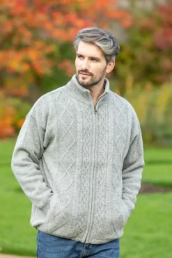 Lined Shetland Jacket Light Grey