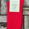 Luxury Ladies Cashmere Blend Socks- Bright Red (size 35-39)