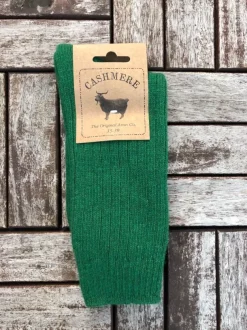 Luxury Ladies Cashmere Blend Socks - Green (Size 35-39)