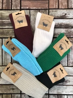 Luxury Ladies Cashmere Blend Socks - Green (Size 35-39)