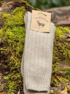 Luxury Mens Cashmere Socks - Beige (Size 40-45)