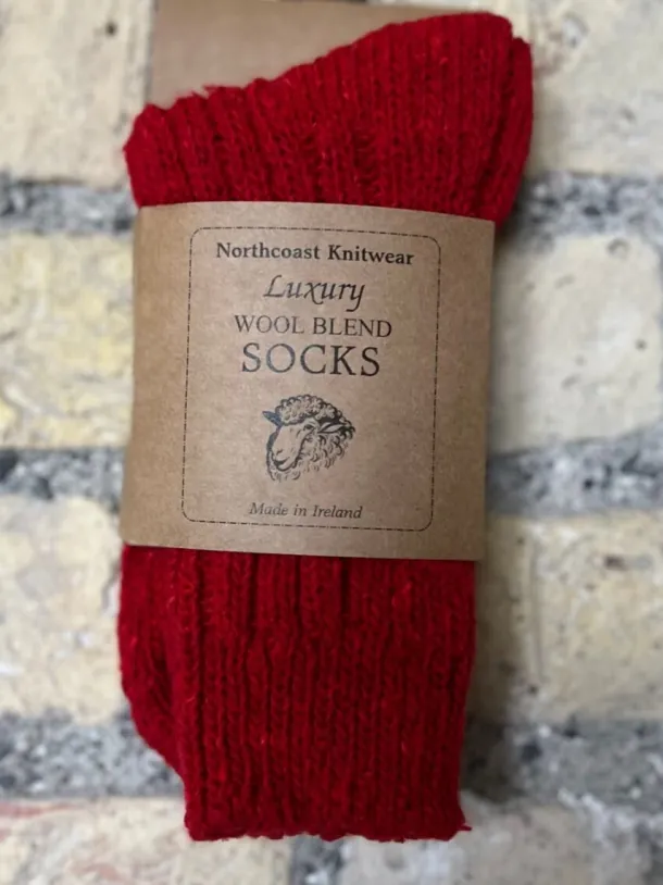 Luxury Wool Blend Socks Red