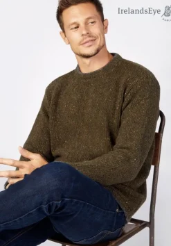 Men's Crew Neck Wool and Cashmere Sweater Loden