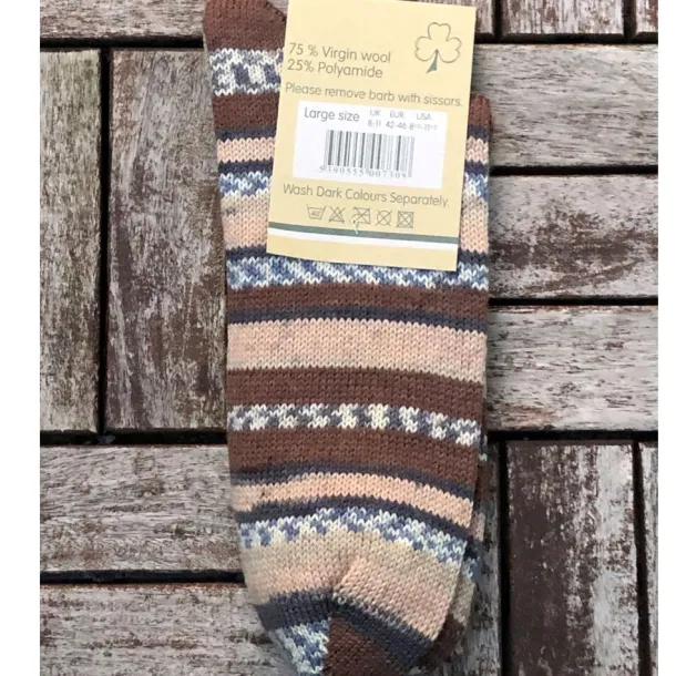 Men's Fair Isle Socks Brown Stripe