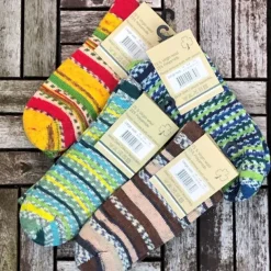 Men's Fair Isle Socks Red/Yellow Stripe