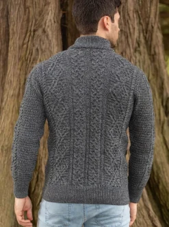 Men's Fisherman Full Zip Cardigan - Slate