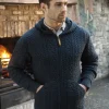 Mens Full Zip Hooded Cardigan - Navy