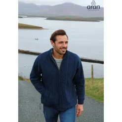 Men's Full Zip Lined Cardigan Navy