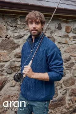 Men's Full Zip Lined Cardigan Navy